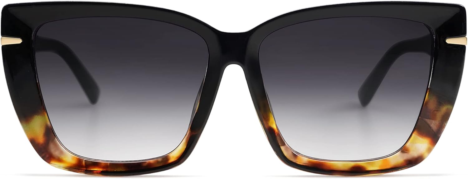 SOJOS Big Large Oversized Cat Eye Sunglasses for Women, 70s Trendy Plus Size Designer Shades SJ2231 - Image 3