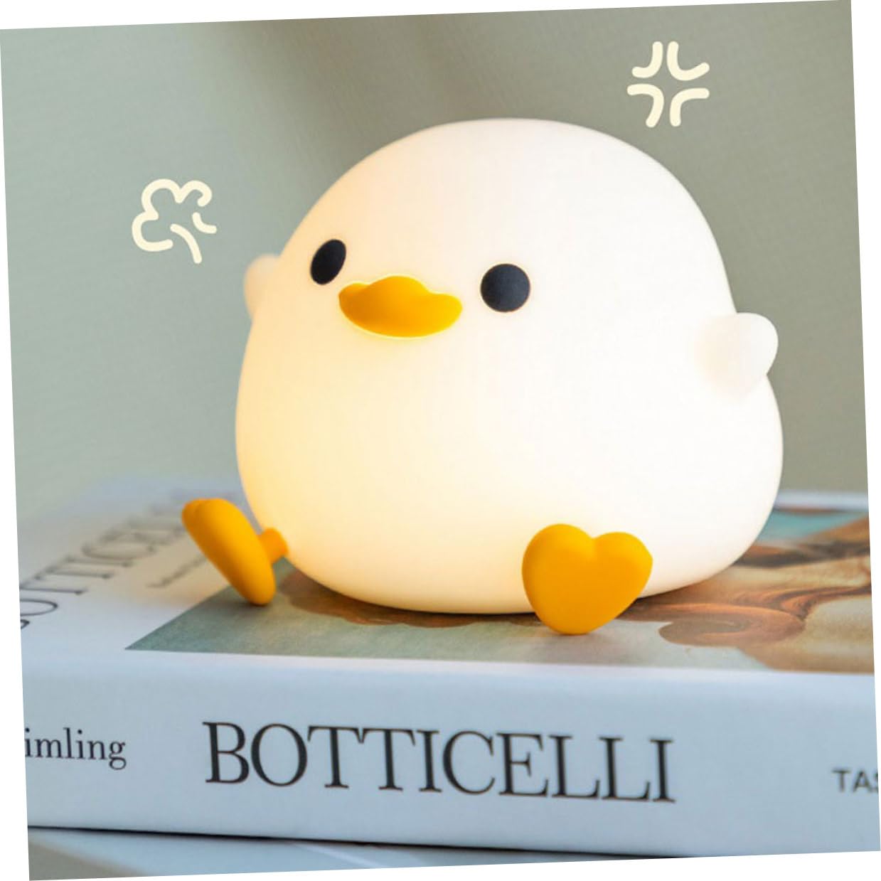 Luce Notturna in Silicone Ricaricabile a Forma di Cartone Animato Lampada da Comodino 2 Livelli di Luminosità Compatta e Portatile per Camera da Letto e