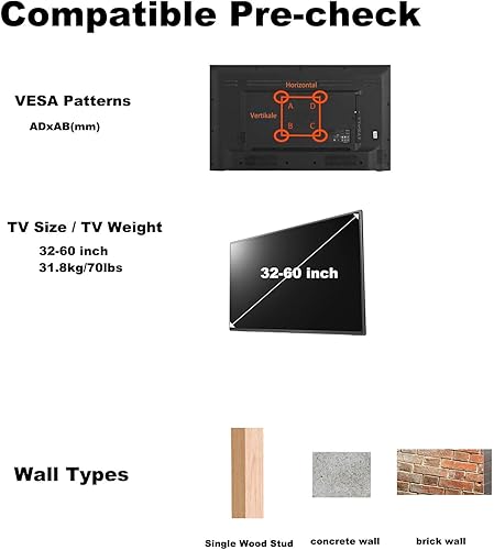 Miniatura 4 de Soporte de pared para TV de movimiento completo, con giro e inclinación, para televisores de 32" a 60" y paneles planos, LCD LED de hasta 70 libras,