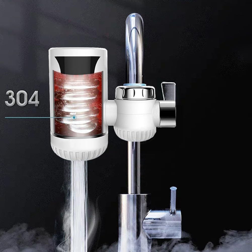 Calentador de Agua Eléctrico de 3 Segundo Grifo de Agua Caliente Eléctrico Rápido Calentador de Agua sin Tanque Adaptador de Grifo de Autocalentamiento Caliente Control de Temperatura Dual