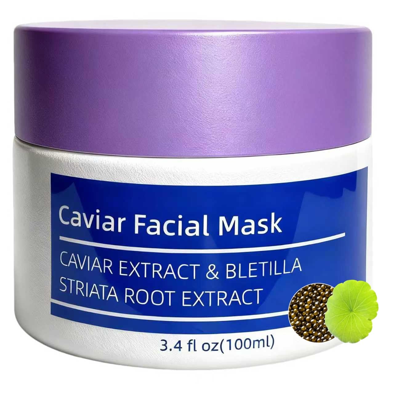 CaviarEssence Face Mask - Soothe & Replenish with Centella, Chamomile & Hyaluronic Acid. Calms Redness & Strengthens Skin Barrier for All Types (3.4 oz)