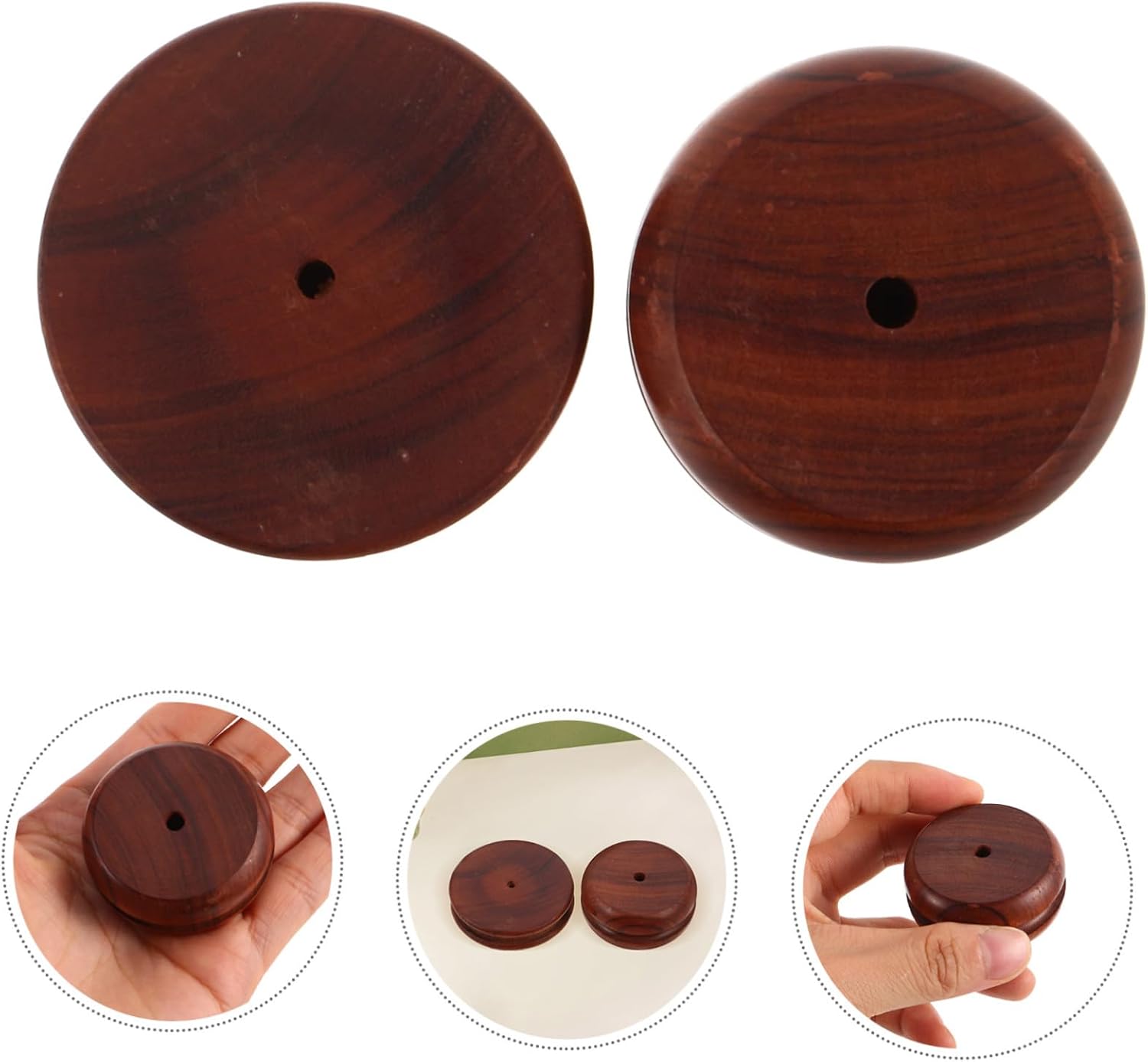 2pcs Wooden Leather Burnishing Tools Round Edge Burnisher for Handwork with Enhanced Productivity and Edge Smoothing, for Studio and Professional Settings
