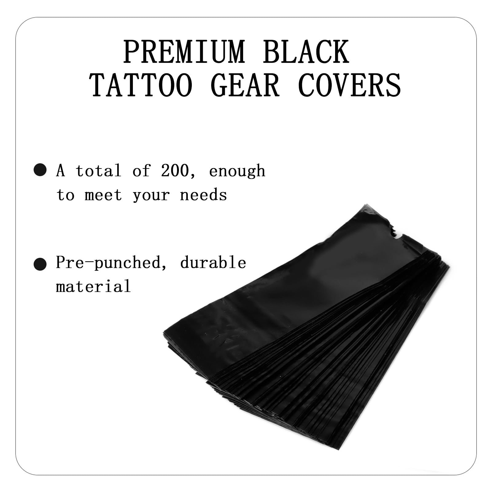 200Pcs Premium Black Tattoo Gear Covers - Waterproof & Dustproof Bags for Machine Guns & Pens, Ideal Protection Wraps - Image 3
