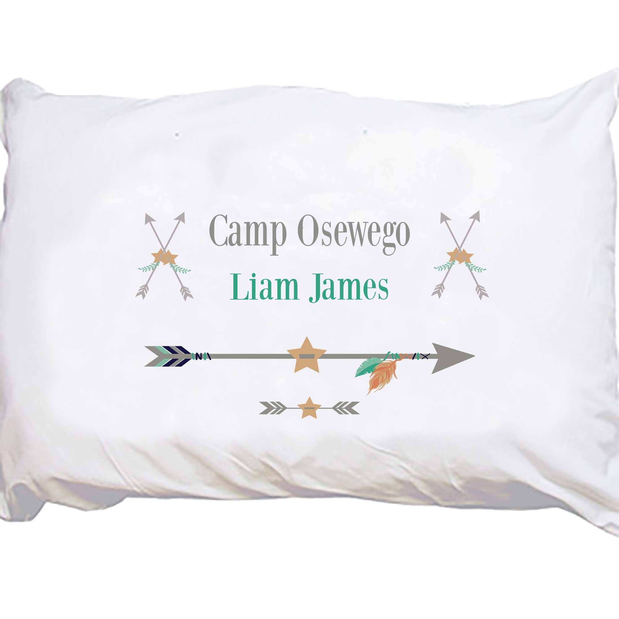 My Bambino Personalized Boy's Pillowcase for Toddlers Kid's Bedding (Boy's Camp)