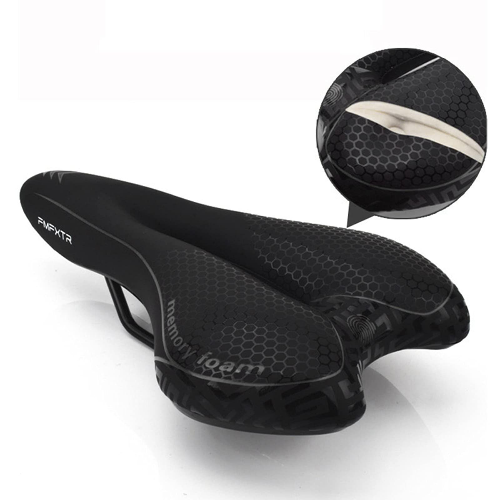 Selle de vélo confortable en cuir PU avec mousse à mémoire de forme et Selle de vélo confortable en cuir PU avec mousse à mémoire de forme et