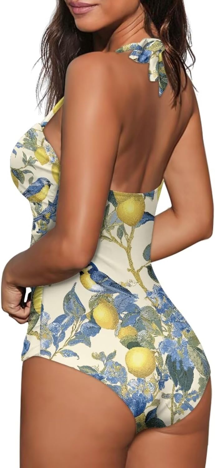 One Piece Swimsuit Women's Cosy Swimwear with Halter Strap Bathing Suit Monokini for Ladies Swimming Surfing - Image 4