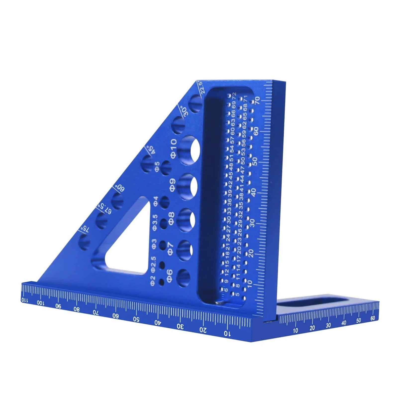 Rapporteur à onglet Triangle Règle Outil de Mesure - Design Multifonctionnel en Alliage d'Aluminium pour des Angles et Mesures Précis