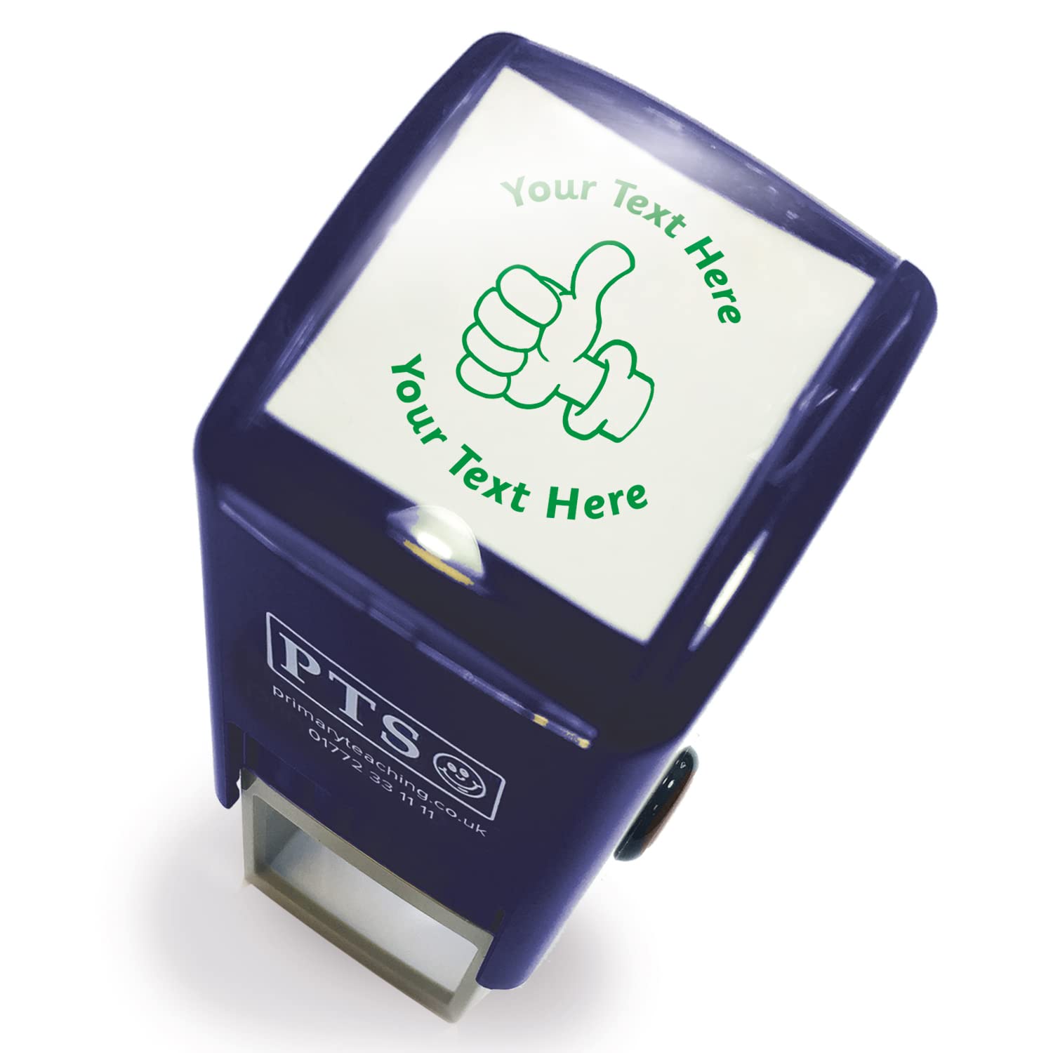 Personalised Thumbs Up School Teachers Reward Feedback Marking Stamper Stamp 25mm Primary Teaching Services (Green) — image 1
