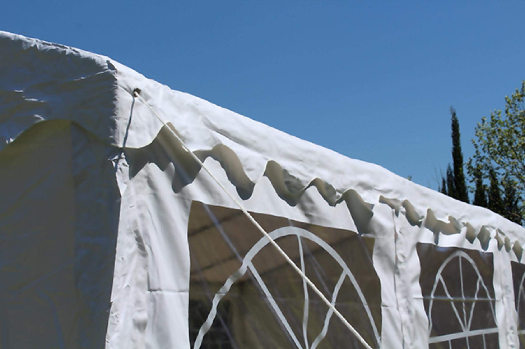 Carpa 12x5 de Lona Reforzada 500 Gr para Exteriores con Ventanas | Carpa impermeable con ventanas. Ideal para bodas, eventos, hostelería, jardines y celebraciones al aire libre.