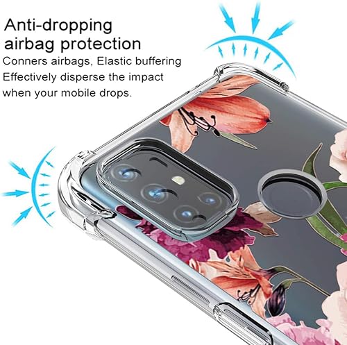 Miniatura 5 de Osophter Oneplus N10 Funda para Oneplus Nord N10, funda floral floral para niñas y mujeres, absorción de golpes flexible de goma TPU funda para