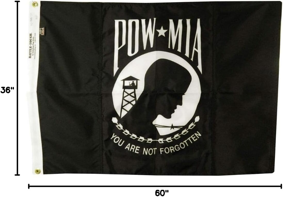 3x5' POW/MIA Battle-Tough® All Weather Nylon Outdoor Flag - Double Sided - Made In USA