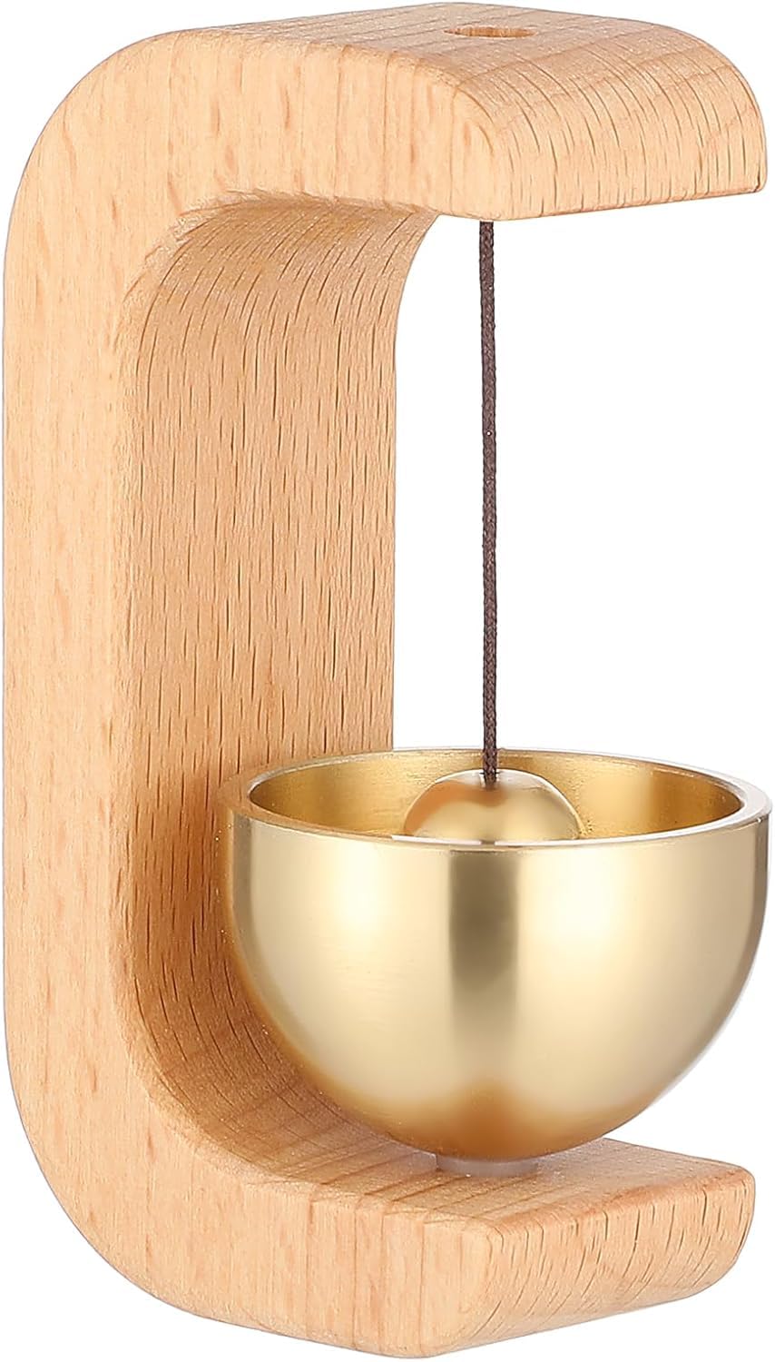 Kresal Shopkeepers Bell Doorbell, Suction Door Type Solid Wood Wind Chime, Walnut Wind Chime for Door Opening, Doorbell for Home Shop Garden Restaurant Room Porch-image-20