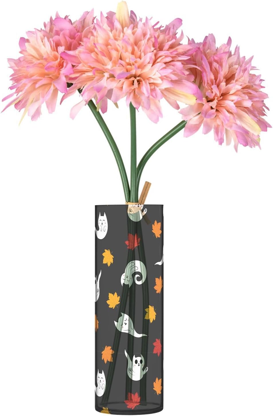 J JOYSAY Halloween Cat Maple Leaf Flower Vase for