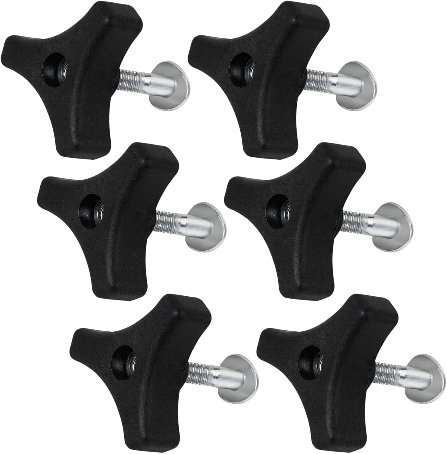 6 Sets Lawn Mower Handle Knobs Nut Bolt Triangle Handle Knob Screw Bolt