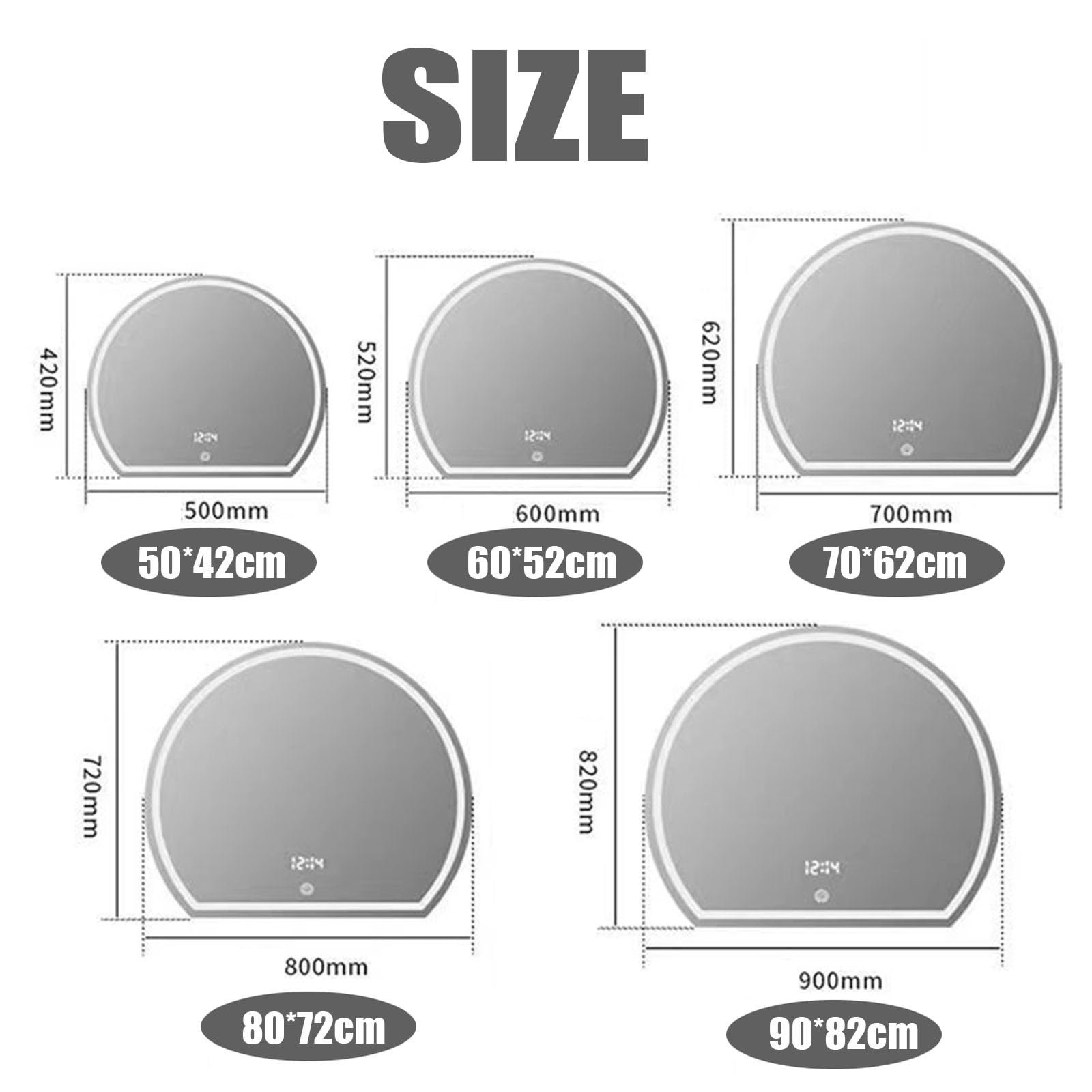 Half Cle LED lustro łazienkowe lewe cięcie nowoczesny design ściemniane oświetlenie przeciwmgielne montowane na ścianie dekoracja domu idealne dla Vani Easy Inllat