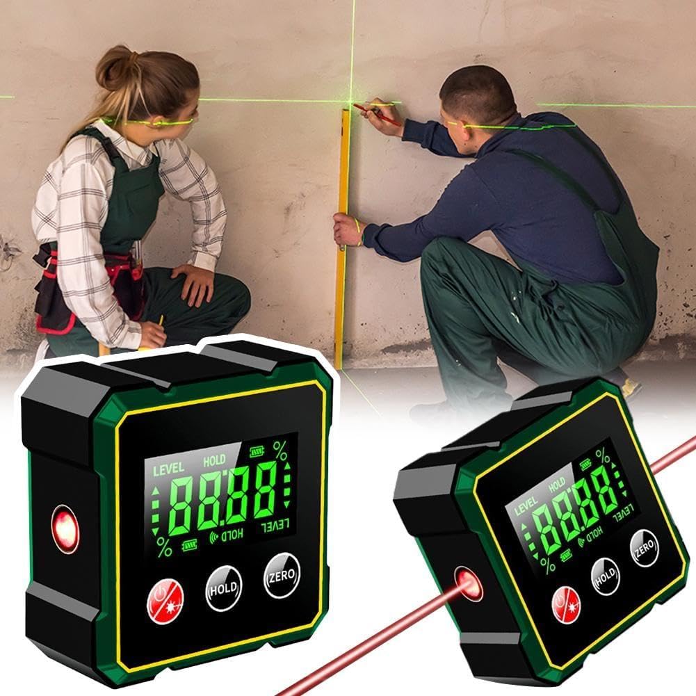Buscador de ángulos digital magnético con regla electrónica de medidor láser LCD de 360°, herramienta electrónica de medición, inclinómetro, mini transportador