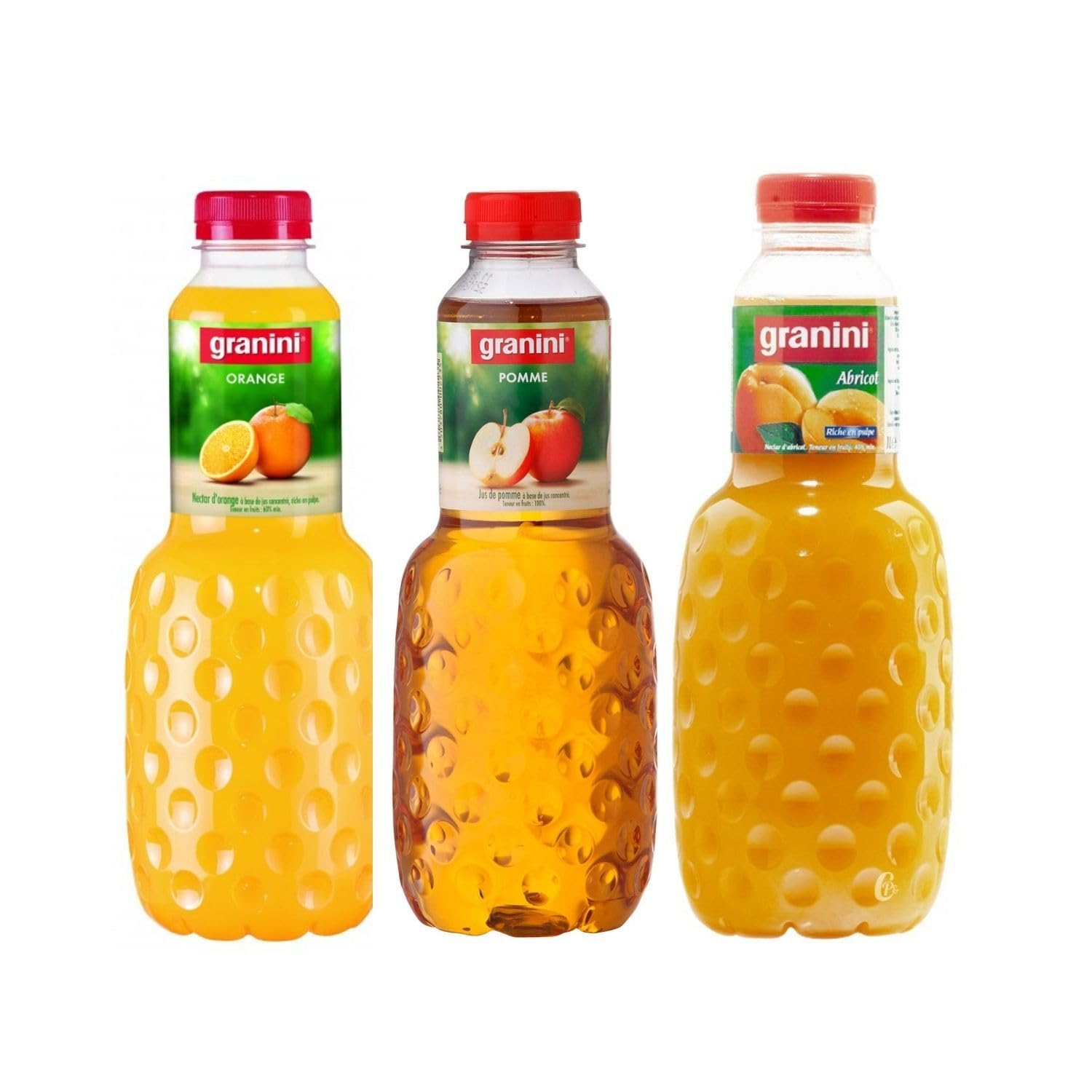 Lot Granini : Jus de Pomme – Nectar Orange – Nectar Abricot– 3x1L