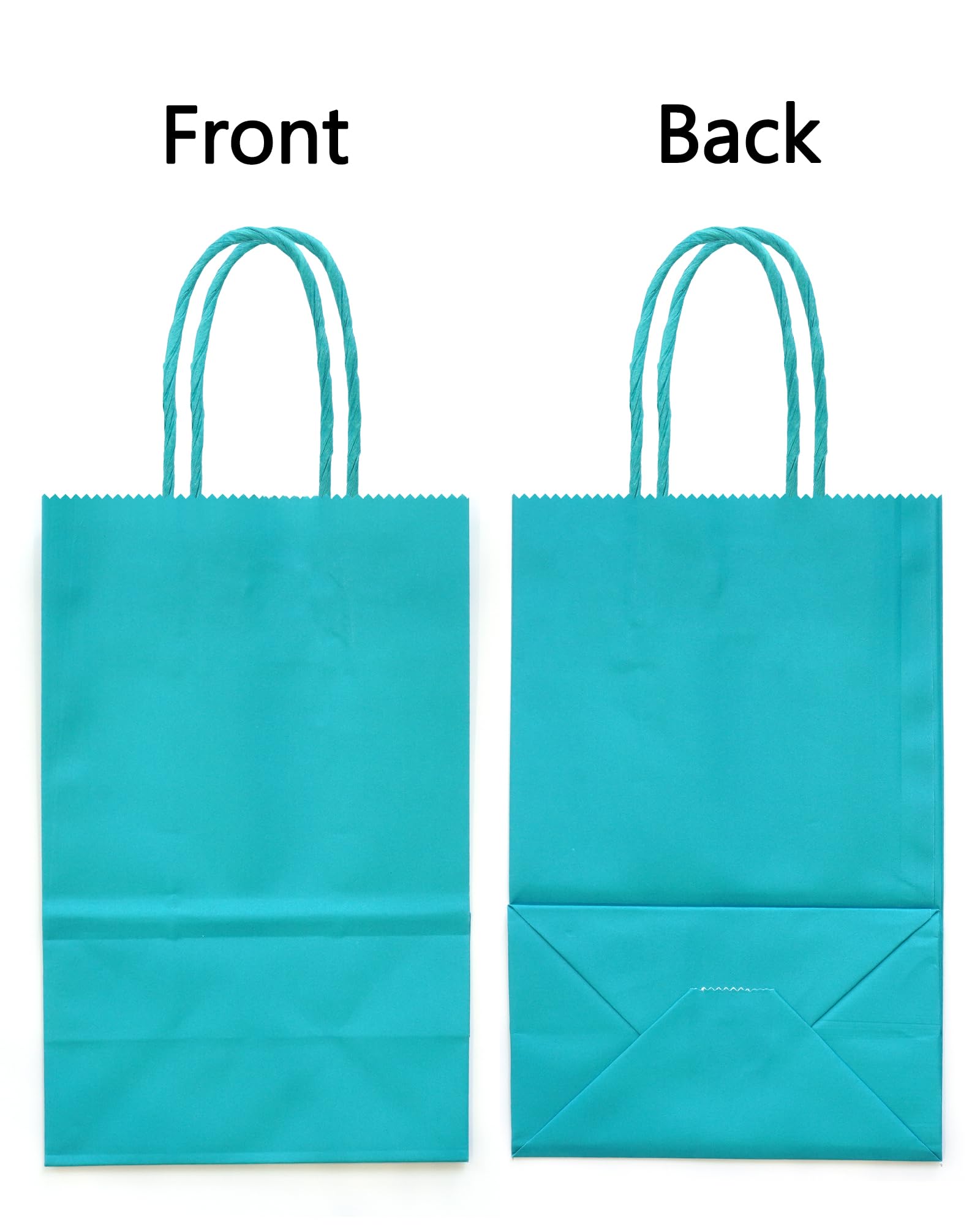 AZOWA Teal Gift Bags with Tissue Paper Small Teal Kraft Paper Bags with Handles (8.3 x 5.1 x 3.1 in, 20 Pcs)
