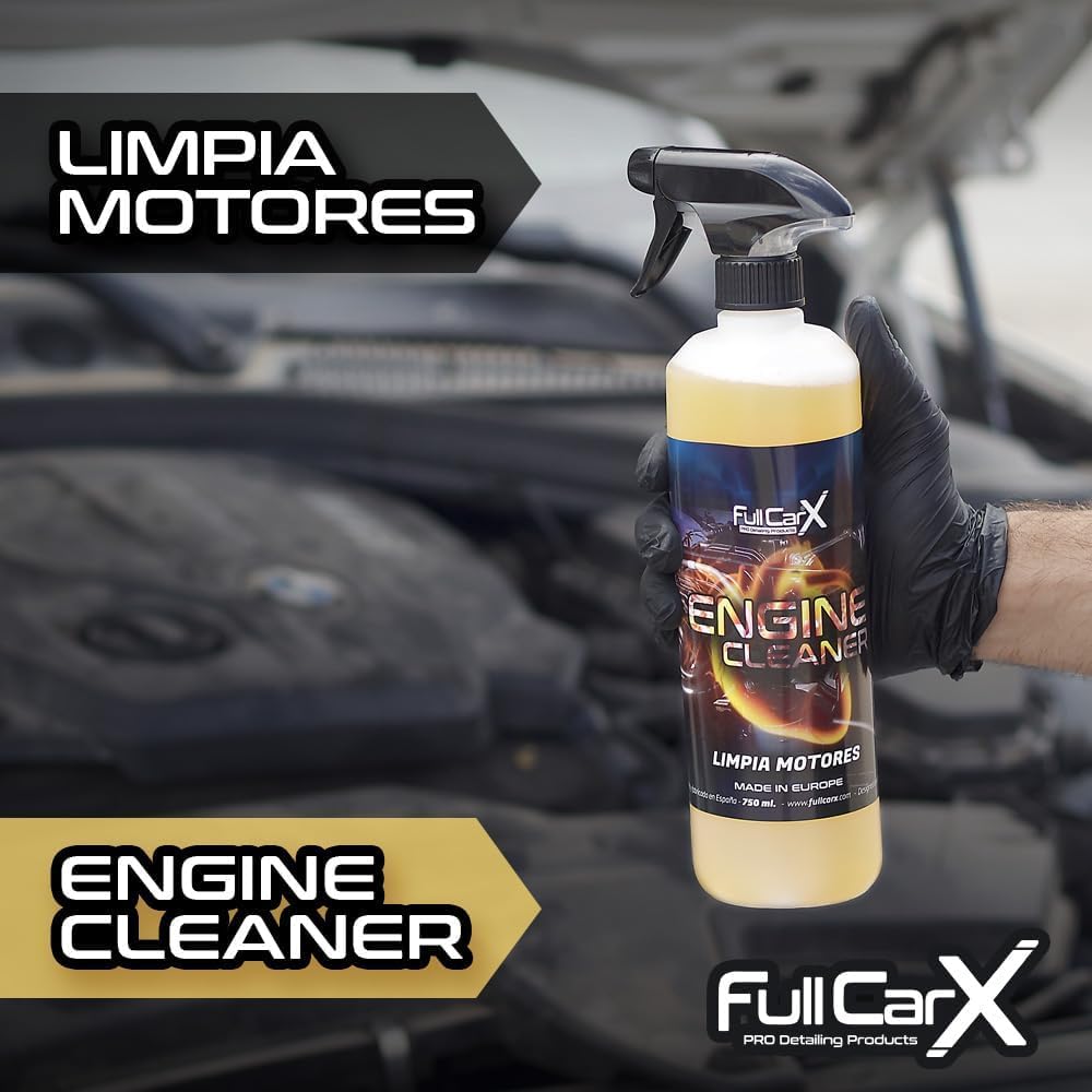 AutoFullCar – FullCarX Engine Cleaner 5 Litros Limpia Motores Coche Desengrasante Profesional Motor Suciedad Incrustada Seguro Detailing Renovador Limpieza Eficaz y Potente