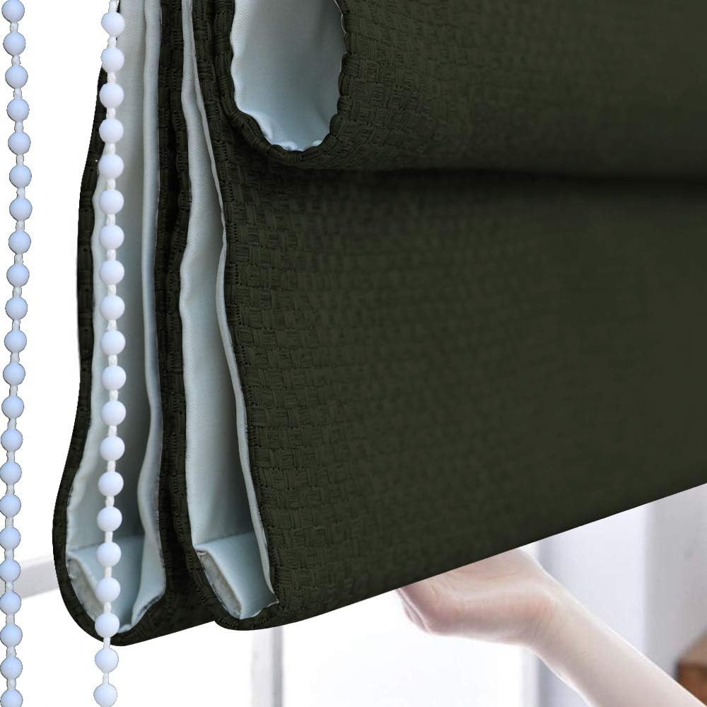 Artdix Roman Shades Blinds Window Shades - Green 44.5 W x 36 H Inches (1 Piece) Blackout Solid Thermal Fabric Custom Made Roman Shades for Windows, Doors, Home, Kitchen, Living Room: Home & Kitchen