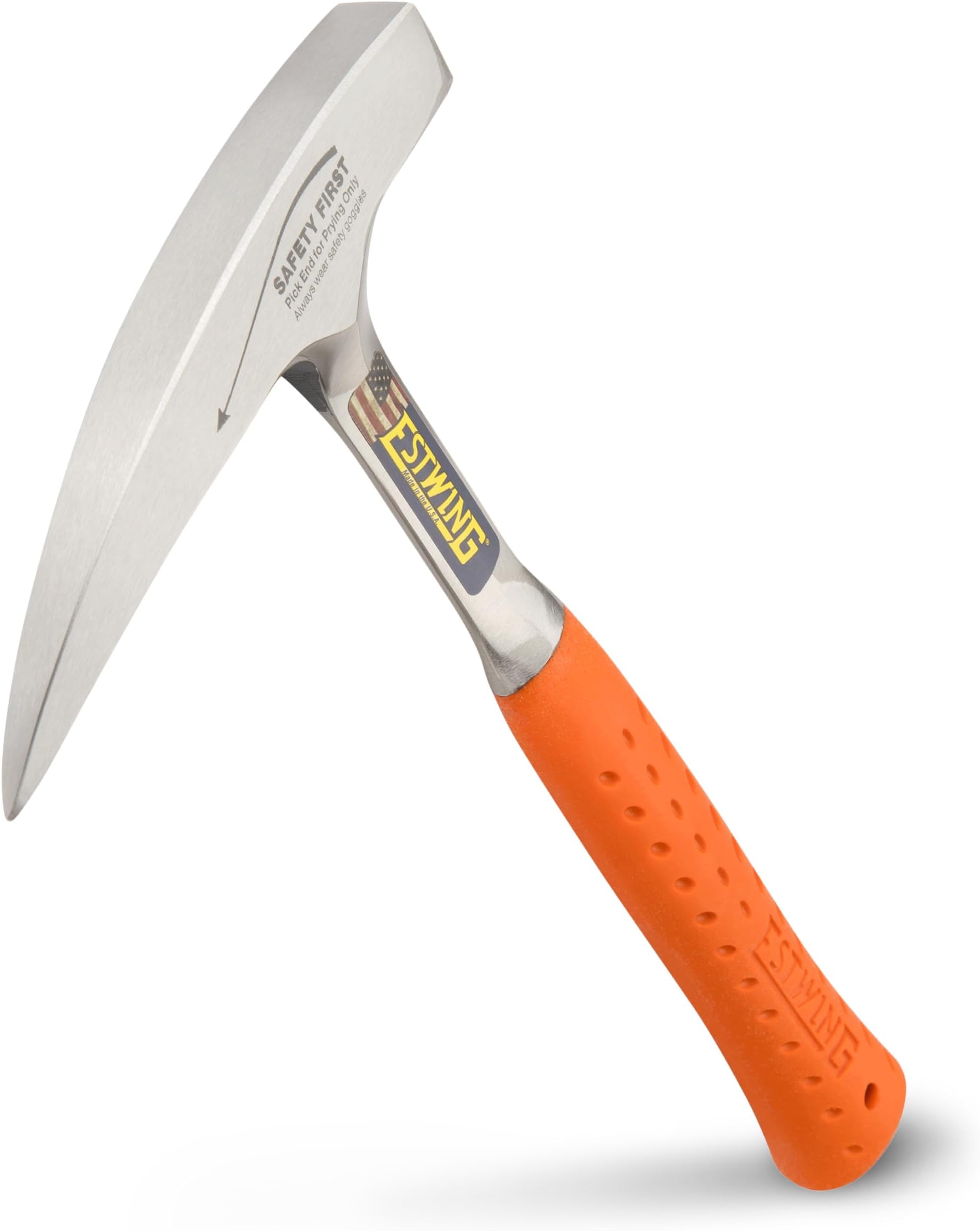 Rock Pick - 22 oz Geological Hammer with Pointed Tip & Shock Reduction Grip - EO-22P