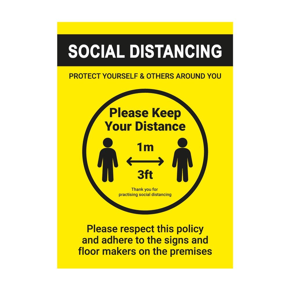 Please Keep Your Distance (1m) Foamex Board A5