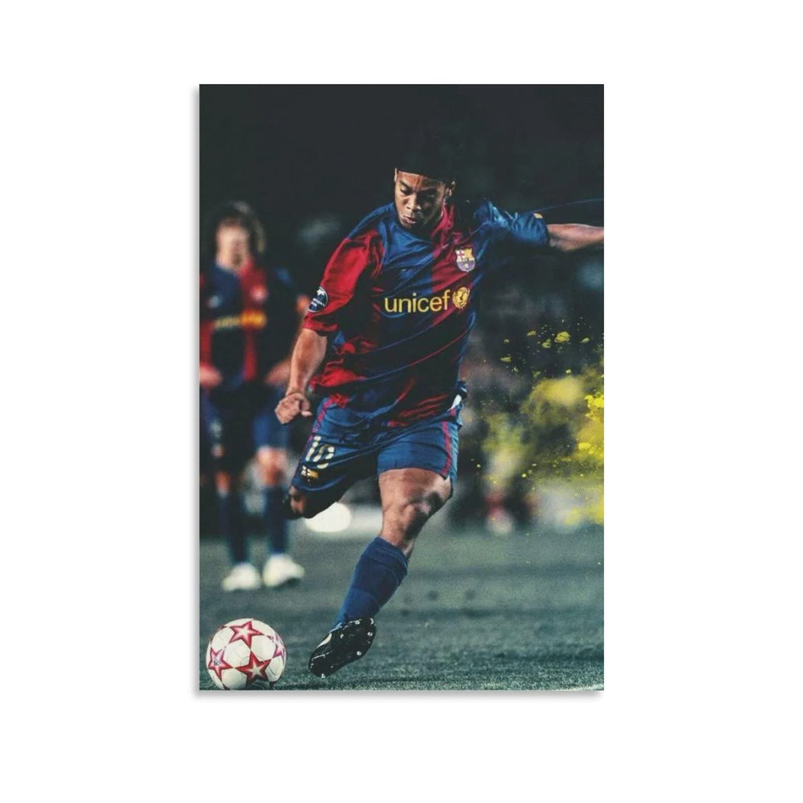 Qewrt Messi Ronaldinho Poster Soccer Picture Canvas Wall Art Decor