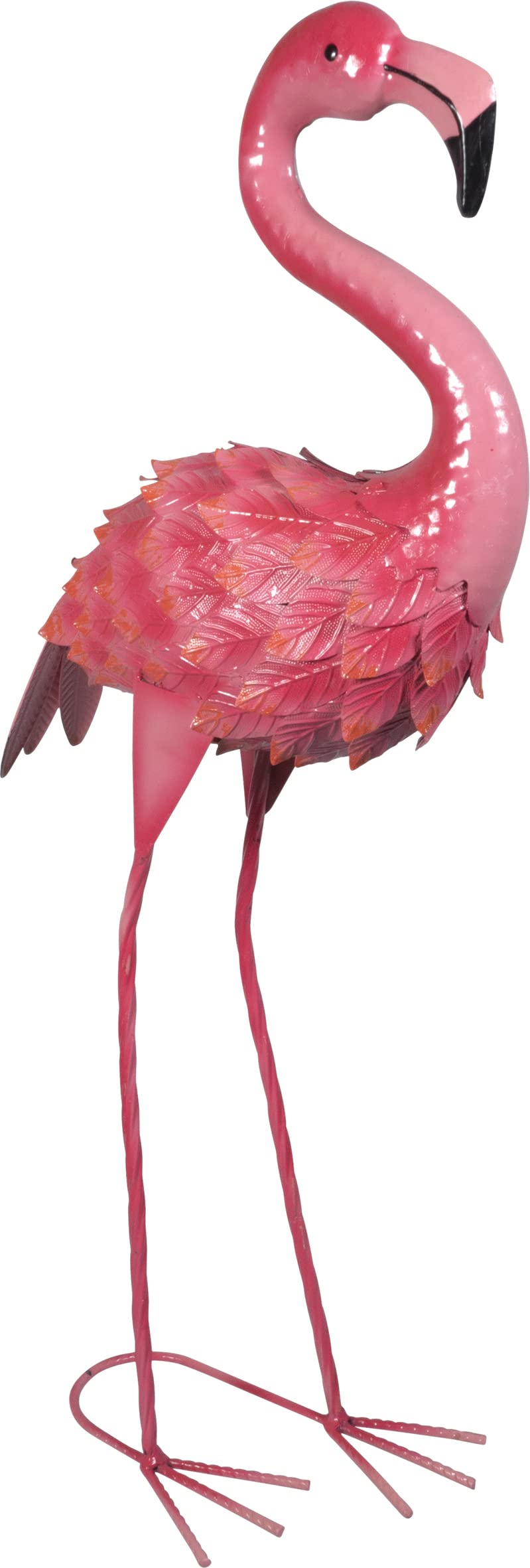 St Helens Pink Metal Flamingo Garden Ornament - 61cm