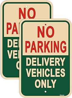 2 Pack No Parking Signs Delivery Vehicles Only Signs 18x12 inches Metal Reflective Rust Aluminum UV Protected Waterproof Sturdy Easy Mounting