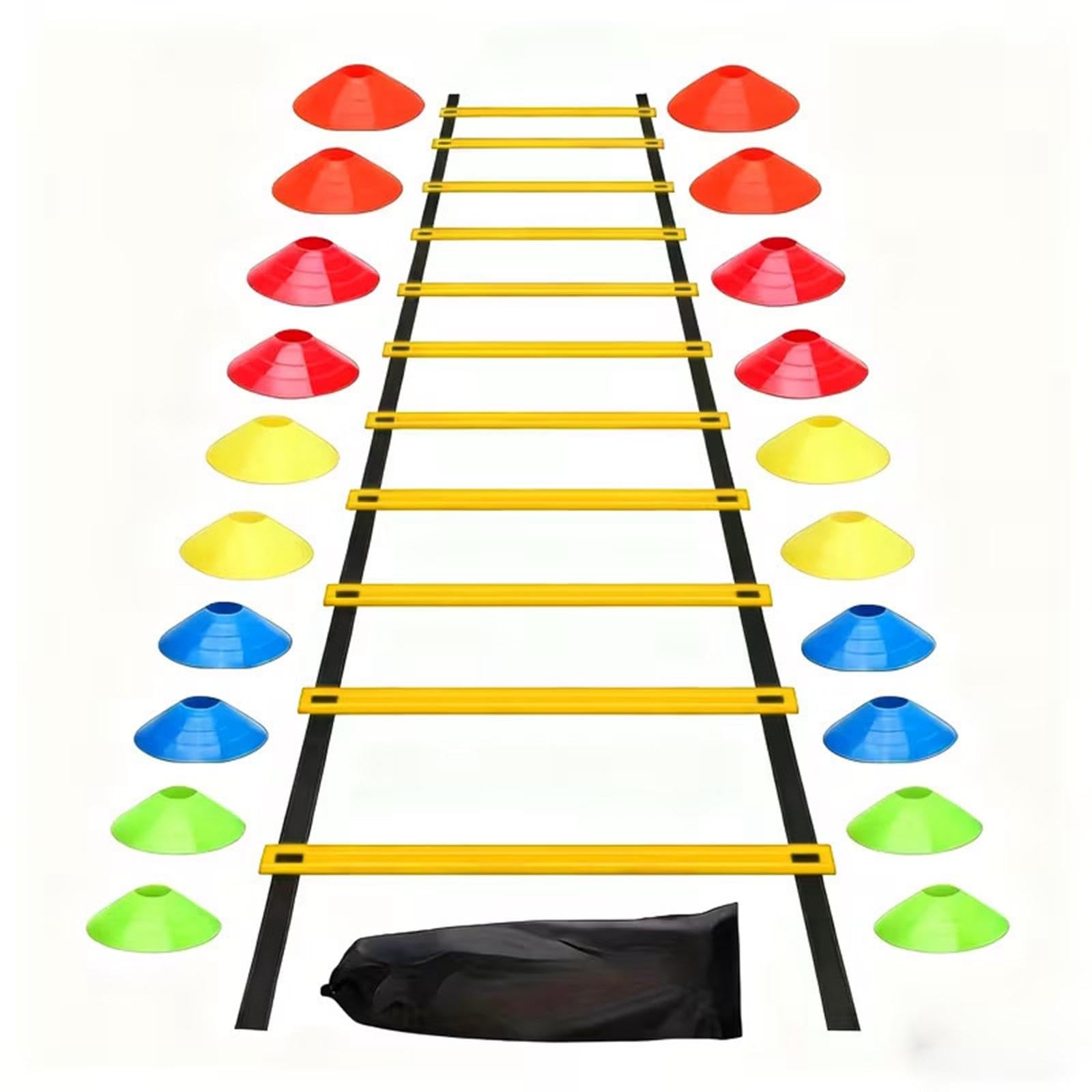 Agility Ladder Portable Staircase Balance Jumping Obstacles Adjustable Rungs 44 Piece Yellow-image-32