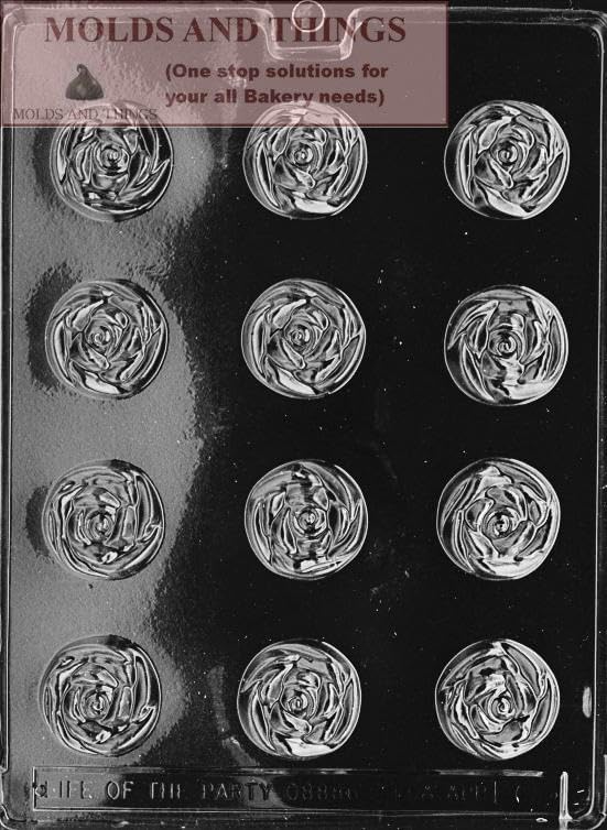 Molde de caramelo de chocolate ROSE BON-BON con instrucciones de moldeo