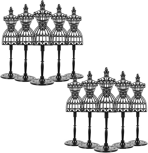 Zerodeko 10 piezas de mini vestido de muñeca, maniquí hueco, soporte para muñecas, ropa, vestido, exhibición de casa de muñecas, accesorios de