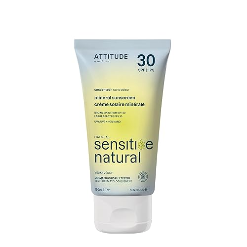 ATTITUDE Protector solar mineral para pieles sensibles, verificado por EWG, amplio espectro UVA/UVB, dermatológicamente probado, fórmula a base de disponible en Yaxa Guatemala