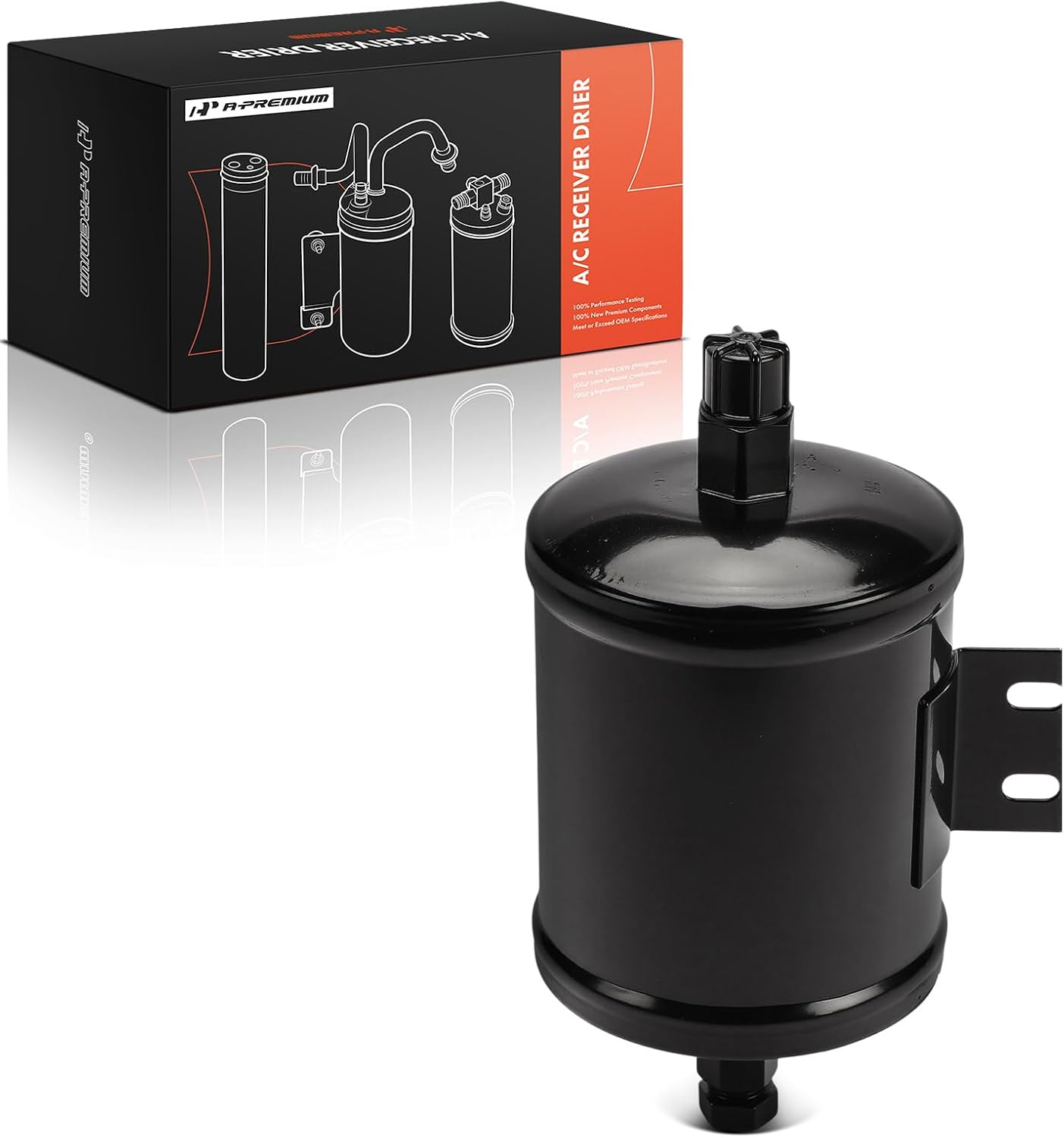 A-Premium Steel Air Conditioning A/C Receiver Drier Compatible with John Deere 5080R 5100R 5620 5720 5820 6020 6155J 6215 6415 6615 6715 7220 7320, Black