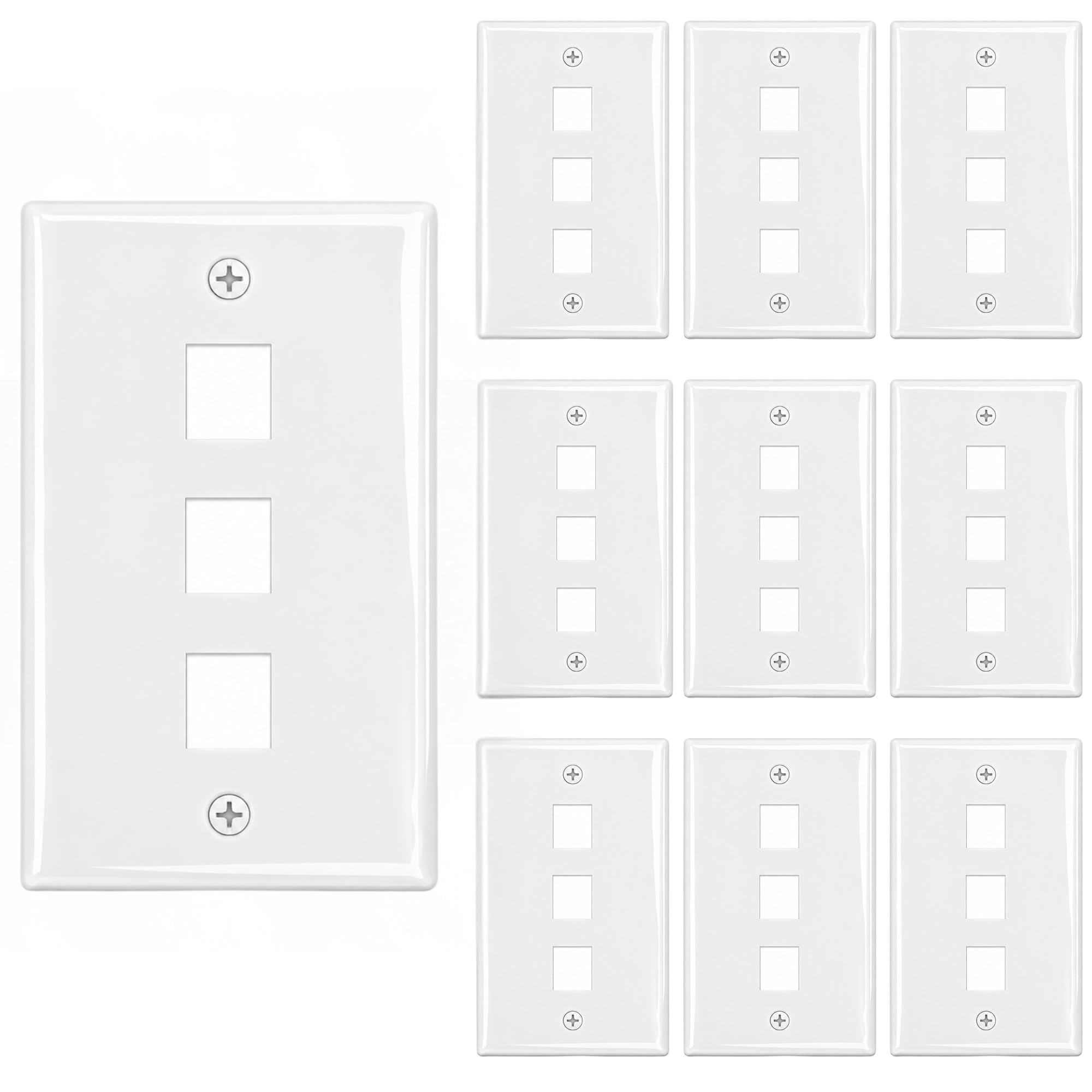 Evite cables sueltos con la placa de pared keystone jack Cmple para empotrar conexiones de red 8