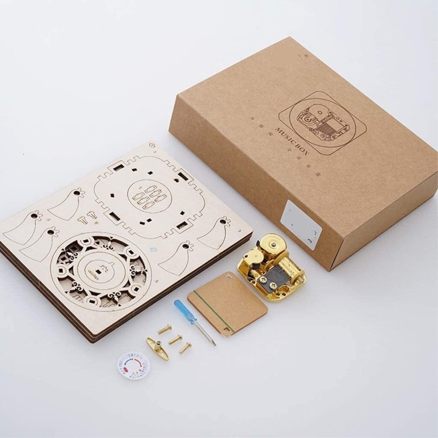 Caja Musical Caja De Música Creativa DIY Kit De Artesanía Ensamblaje Rompecabezas De Madera Caja De Música para Cumpleaños De Navidad Caja de Musica