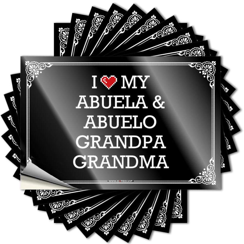 Bumper Decor | Cheap Laptop I Love My Abuela & Abuelo Grandpa Grandma for Teens(6X9CM)