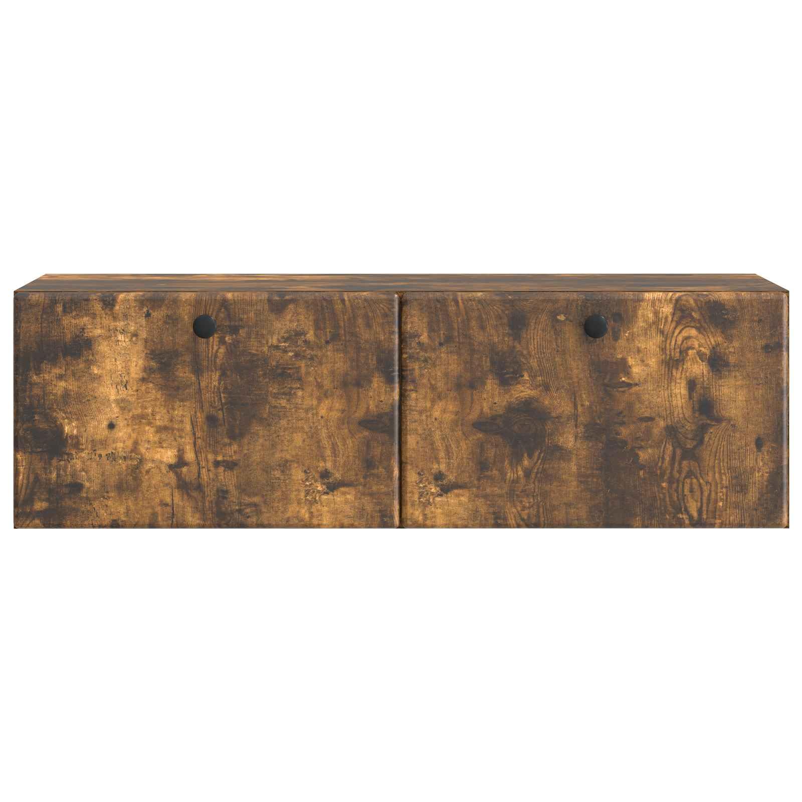 Hothingwell TV-Wandschrank, 98 x 31 x 30 cm, rauchfarbene Eiche, Holz | 90° drehbare Türen, großzügige Aufbewahrung, einfache Reinigung mit feuchtem Tuch, platzsparendes Wanddesign