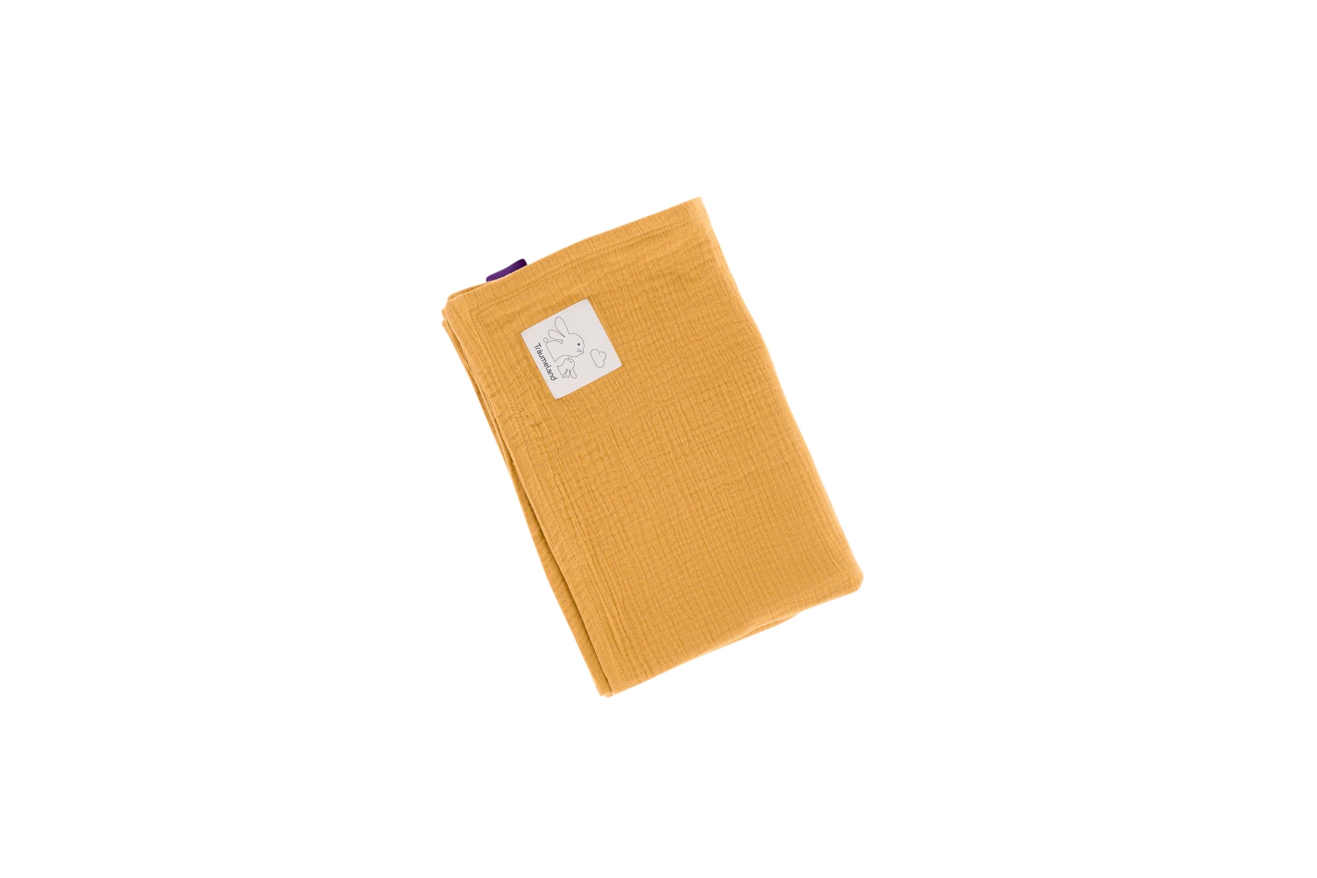Träumeland Manta para bebé de Muselina, Color Amarillo Mostaza, 75 x 100 cm, versátil, Muy Suave, Base, Manta de Lactancia o protección Solar