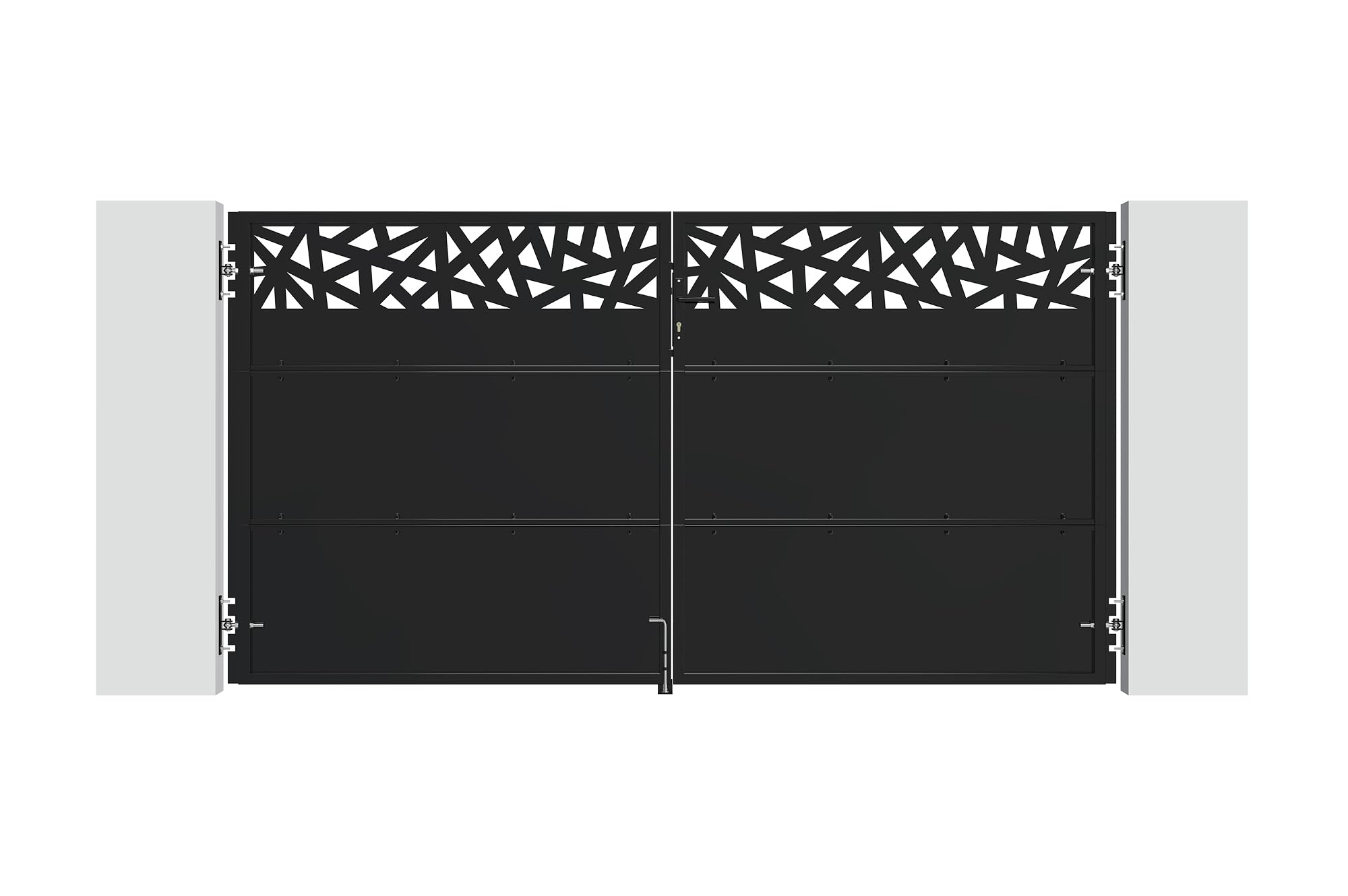 Casanoov Portail acier noir mat 3m NALI RUIVO H.160cm