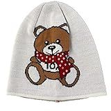  Moschino Mütze weiß mit Motiv Teddy Schal Punkte weiß rot