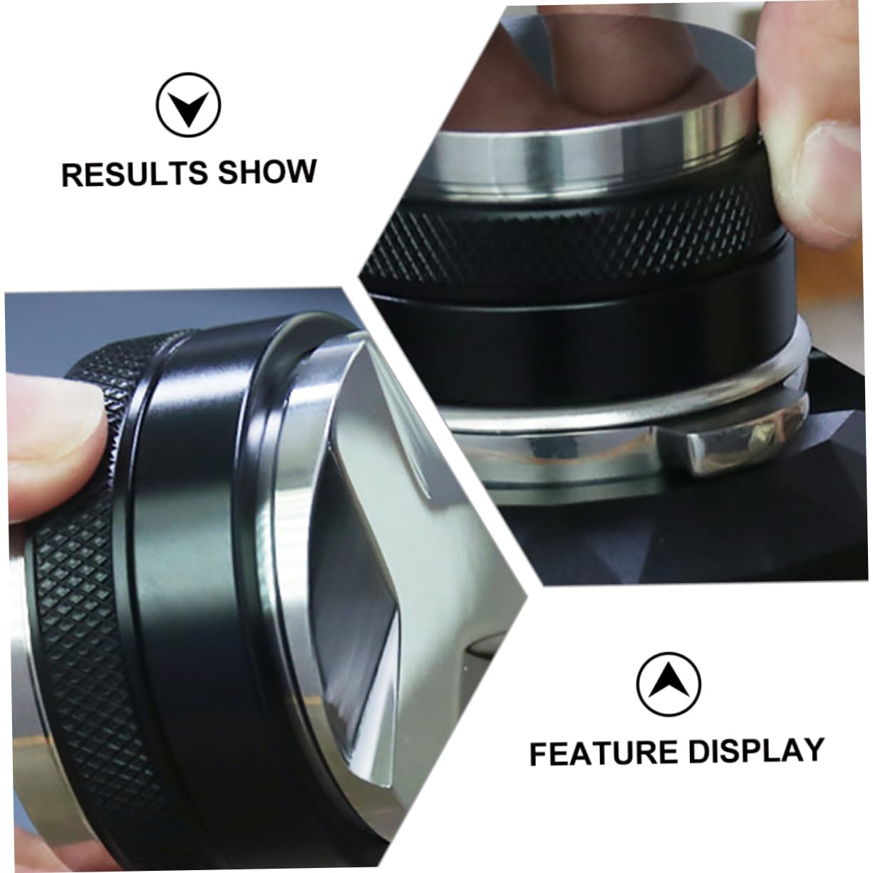 Tamper Caffè 58mm in Acciaio Inox e Lega di Alluminio Nero