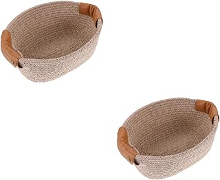 Veemoon 2 Peças Cesta De Armazenamento De Corda De Algodão Para Decoração De Mesa De Bebê Cesta De Armazenamento De Bebê Cesta De Presente Vazia Caixas De Corda De Algodão Cesta De Corda