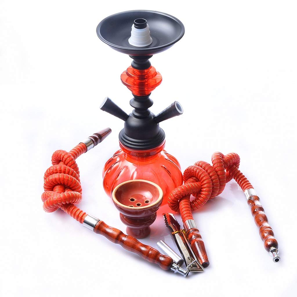 11" 2 Manguera Narguile Juego Completo - Mini Calabaza - Kit de Inicio de Cachimba Narguile Florero de Vidrio - (Color : Green)