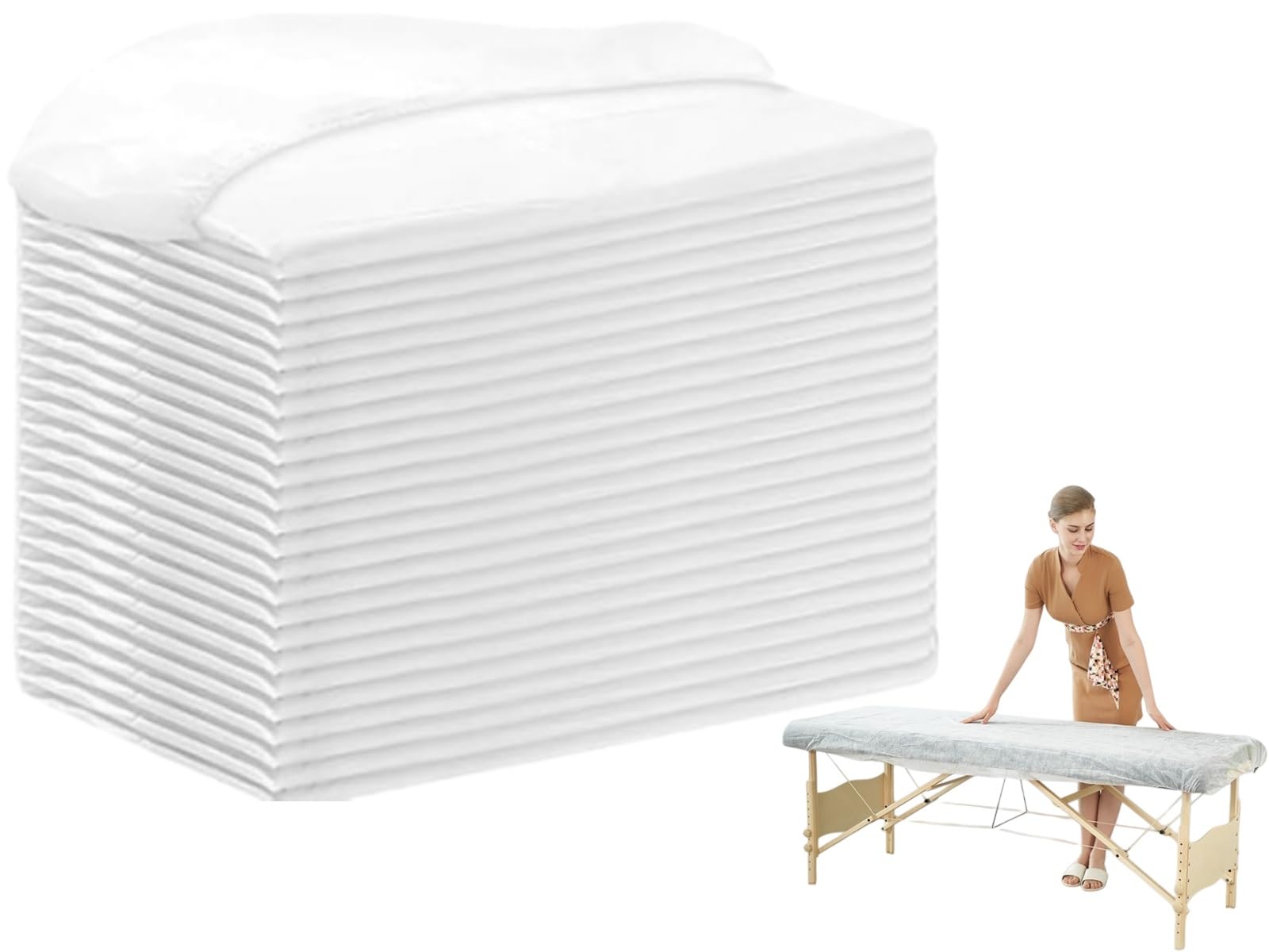 Sábanas Desechables,30pcs Funda para Camilla de Masaje con Orificio Facial,Fundas Elásticas para Camillas de Masaje con Agujero,Sábanas Tensoras Desechables,Sábanas Lavables,Funda de Cama de Masaje