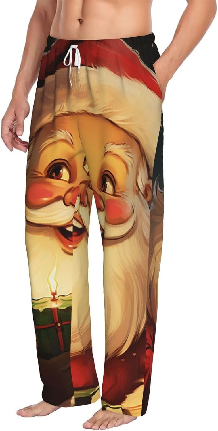 Mens Pajama Pant with Pockets Lounge PJ Bottoms Merry Christmas Sleep Pant for Men Pajama Bottoms