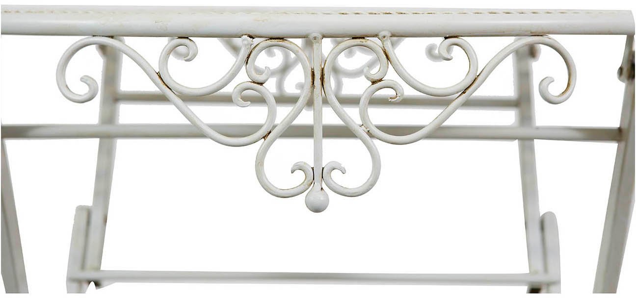 Biscottini Tavolo pieghevole da esterno 70x76 cm | Tavolino pieghevole da balcone e giardino in ferro battuto
