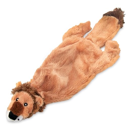Best Pet Supplies Squeaky Dog Toys with Soft Durable Fabric for Small, Medium and Large Pets Interactive Toy for Indoor Play, Supports Active Biting and Play - Lion, Small