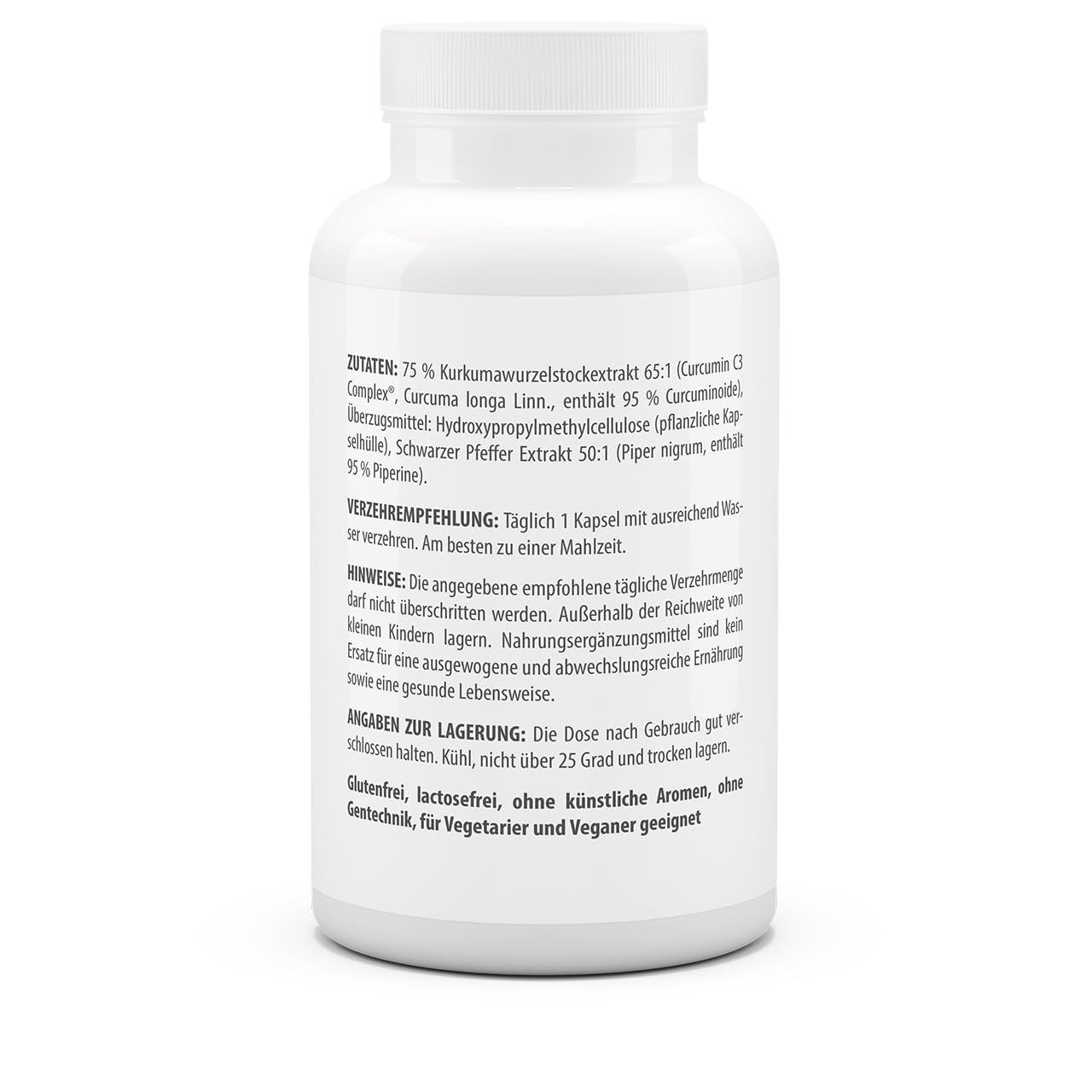 3er Pack Vita World Curcumin 500 3 x 120 Kapseln Curcumin C3 Complex® Vegan Apotheker-Herstellung 95 % Curcuminoide schwarzer und Pfeffer Extrakt 50:1