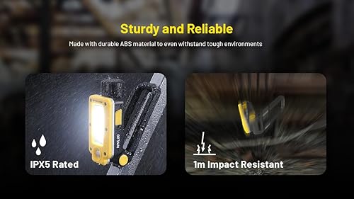 Miniatura 8 de Nitecore NWL20 - Luz de trabajo de mecánica COB, 600 lúmenes, USB-C recargable, portátil, 78 horas de tiempo de funcionamiento para sitios de